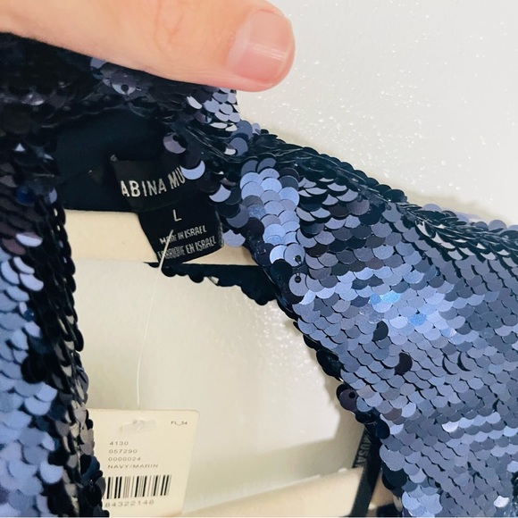 NWT Sabina Musayev Arena Sequin Cutout Mini Dress Blue Size S Party Cocktail - Picture 10 of 14